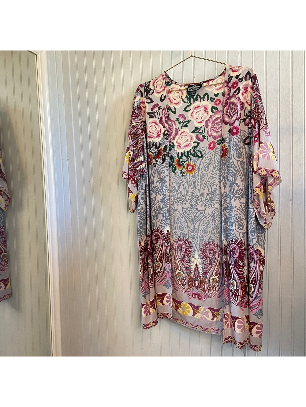 Angie Festival Kimono Boho Fairy Floral Duster Angie 70s Flowy Paisley Hippie